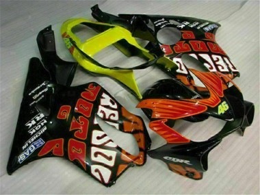 Arancia Nero Kit Carenatura Moto Completa Honda CBR 600 F4i 2001-2003