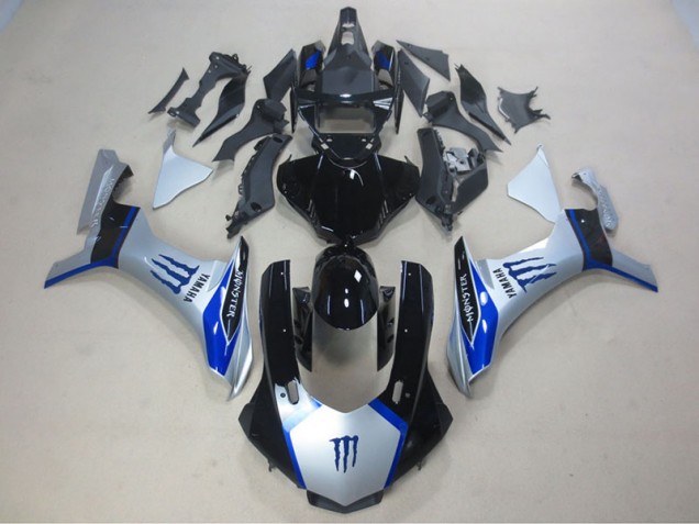 Argento Nero Blu Monster Carene Moto Yamaha R1 2015-2019 Argento Nero Blu Monster Carene Moto Yamaha R1 2015-2019