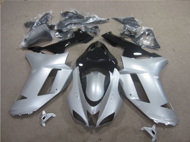 Argento Nero Carene Moto Kawasaki ZX6R 2007-2008