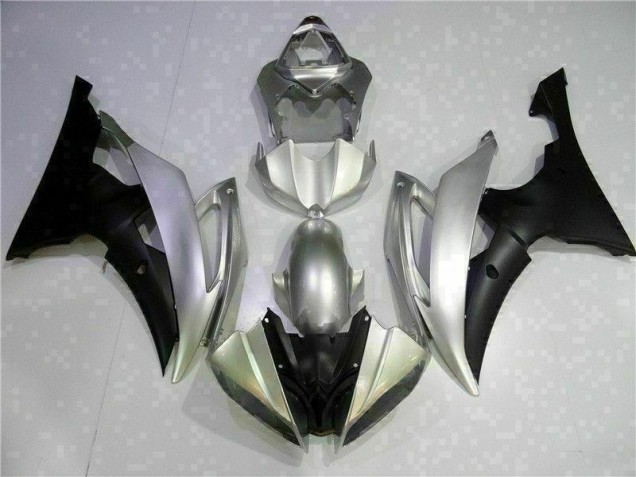Argento Nero Carene Moto Yamaha R6 2008-2016 Argento Nero Carene Moto Yamaha R6 2008-2016