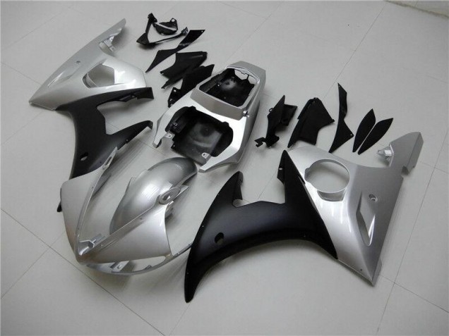 Argento Nero Kit Carena Moto & Plastica Moto Yamaha R6 2003-2005 Argento Nero Kit Carena Moto & Plastica Moto Yamaha R6 2003-2005