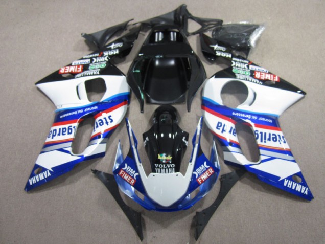 BM FIMER VOLVO Blu Bianco Nero Carene Moto Yamaha R6 1998-2002 BM FIMER VOLVO Blu Bianco Nero Carene Moto Yamaha R6 1998-2002