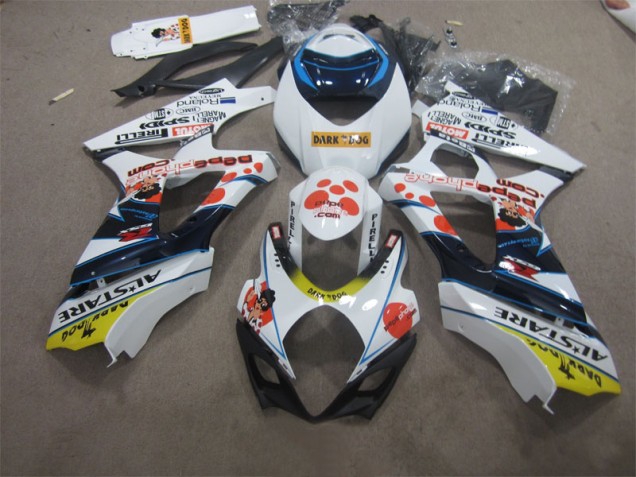 Bianco Blu Dark Dog Carene Moto Suzuki GSXR 1000 K7 2007-2008 Bianco Blu Dark Dog Carene Moto Suzuki GSXR 1000 K7 2007-2008