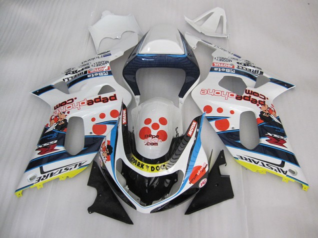 Bianco Blu Dark Dog Carene Moto Suzuki GSXR 600 K1 K2 K3 2001-2003 Bianco Blu Dark Dog Carene Moto Suzuki GSXR 600 K1 K2 K3 2001-2003
