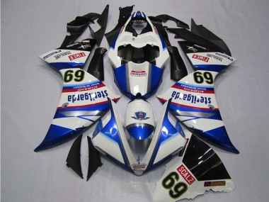 Bianco Blu Sterilgarda SCALZ 69 Carene Moto Yamaha R1 2009-2011