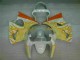 Bianco Giallo Fiamma Carene Moto Kawasaki ZX6R 2000-2002 Bianco Giallo Fiamma Carene Moto Kawasaki ZX6R 2000-2002