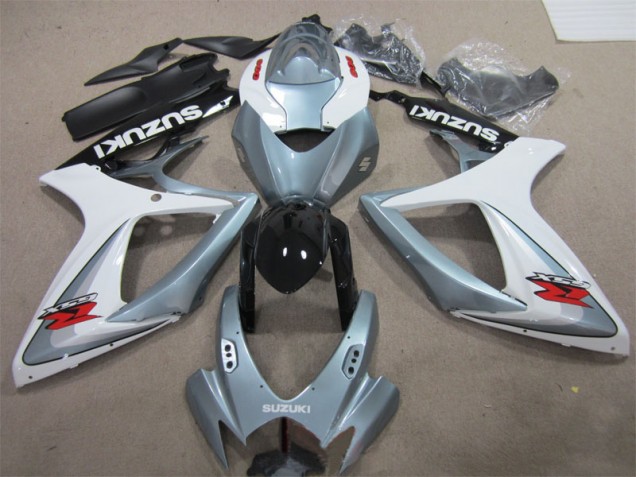 Bianco Grigio Carene Moto Suzuki GSXR 600 K6 2006-2007 Bianco Grigio Carene Moto Suzuki GSXR 600 K6 2006-2007