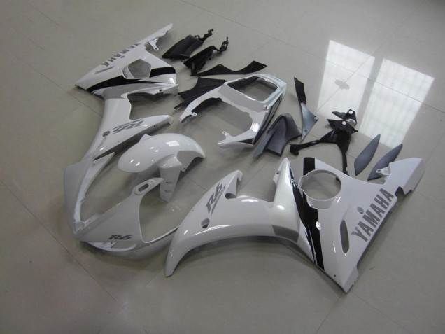 Bianco & Grigio Decalcomanie Carene Moto Yamaha R6 2003-2005 Bianco & Grigio Decalcomanie Carene Moto Yamaha R6 2003-2005