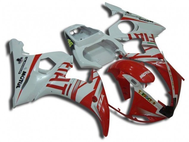 Bianco Motul Rosso Fiat Carene Moto Yamaha R6 2003-2005 Bianco Motul Rosso Fiat Carene Moto Yamaha R6 2003-2005