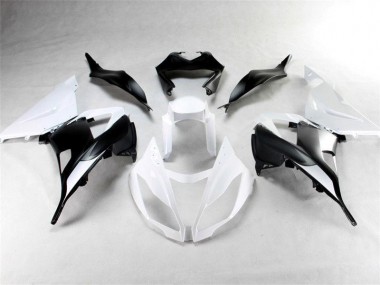 Bianco Nero ABS Moto Plastica & Carene Kawasaki ZX6R 2013-2018