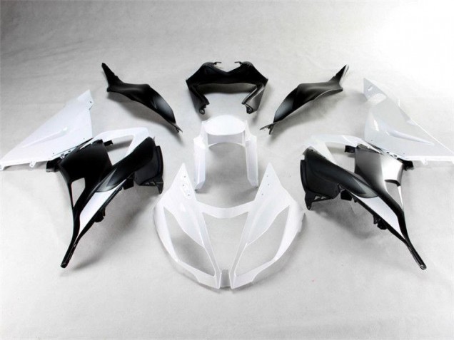 Bianco Nero ABS Moto Plastica & Carene Kawasaki ZX6R 2013-2018 Bianco Nero ABS Moto Plastica & Carene Kawasaki ZX6R 2013-2018