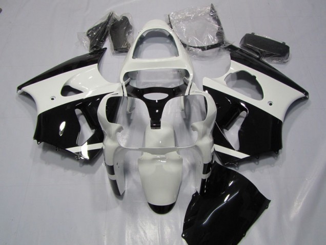 Bianco Nero Carene Moto Kawasaki ZX6R 2000-2002 Bianco Nero Carene Moto Kawasaki ZX6R 2000-2002