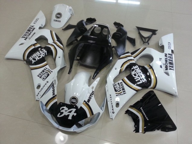 Bianco Nero Carene Moto Yamaha R6 1998-2002 Bianco Nero Carene Moto Yamaha R6 1998-2002
