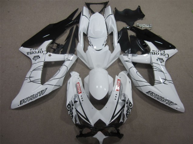 Bianco Nero Corona Extra Motul Carene Moto Suzuki GSXR 600 K8 2008-2010 Bianco Nero Corona Extra Motul Carene Moto Suzuki GSXR 600 K8 2008-2010