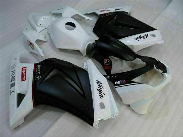 Bianco Nero Ninja Kit Carena Moto & Plastica Moto Kawasaki EX250 2008-2012