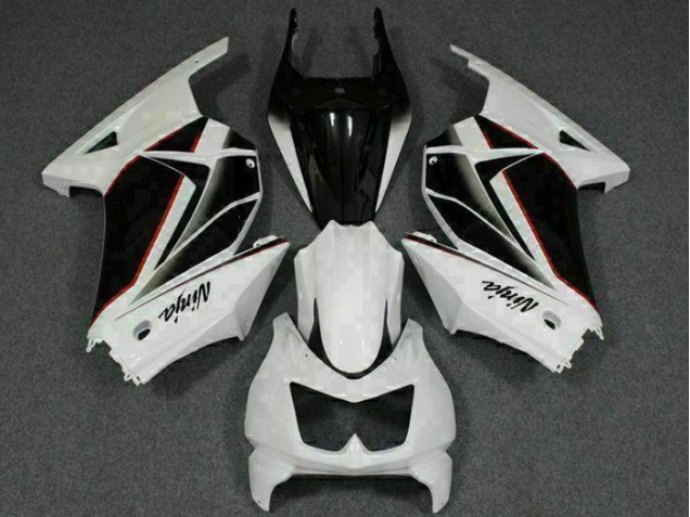 Bianco Nero Ninja Kits Carene Moto & Plastica Moto Kawasaki EX250 2008-2012