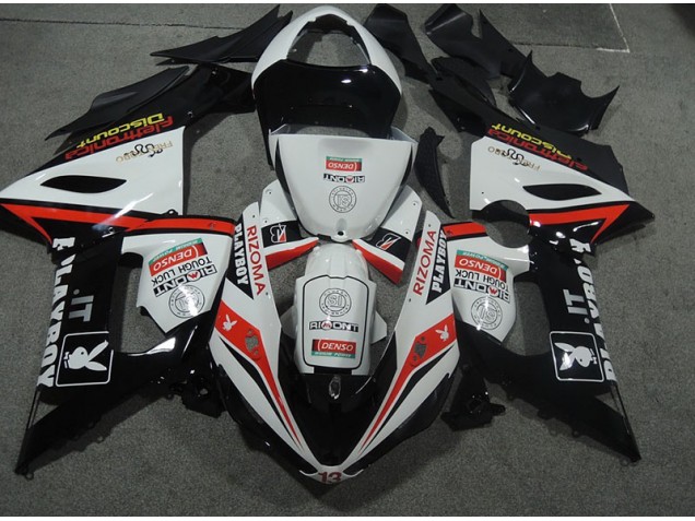 Bianco Nero Rizoma Playboy Carena Moto Kawasaki ZX6R 2005-2006 Bianco Nero Rizoma Playboy Carena Moto Kawasaki ZX6R 2005-2006