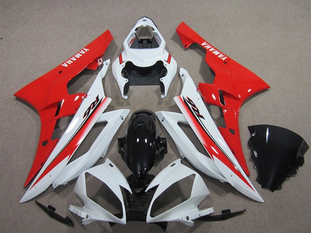 Bianco Nero Rosso Carene Moto Yamaha R6 2006-2007 Bianco Nero Rosso Carene Moto Yamaha R6 2006-2007