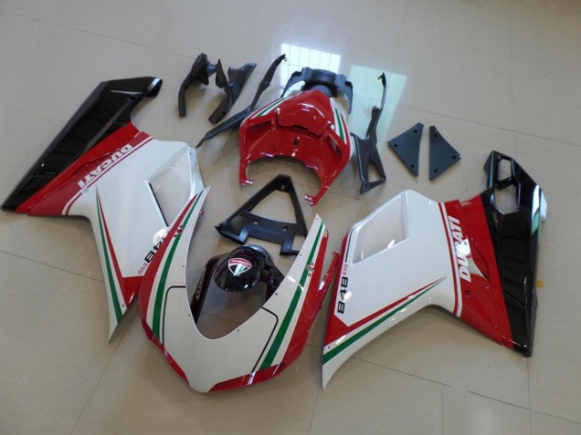Bianco Rosso Carene Moto Ducati 848 1098 1198 2007-2014 Bianco Rosso Carene Moto Ducati 848 1098 1198 2007-2014