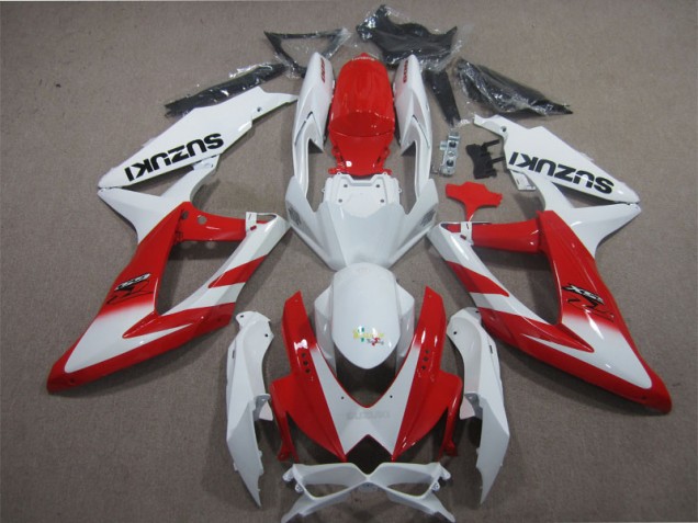 Bianco Rosso Carene Moto Suzuki GSXR 600 K8 2008-2010 Bianco Rosso Carene Moto Suzuki GSXR 600 K8 2008-2010