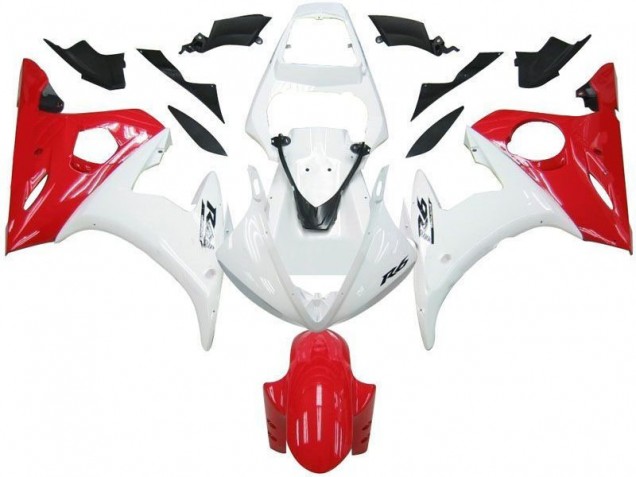 Bianco Rosso Carene Moto Yamaha R6 2003-2005 Bianco Rosso Carene Moto Yamaha R6 2003-2005