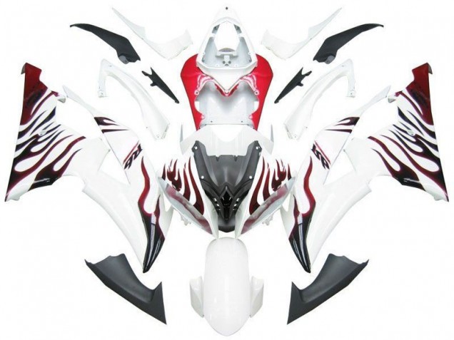 Bianco Rosso Fiamma R6 Carene Moto Yamaha R6 2008-2016 Bianco Rosso Fiamma R6 Carene Moto Yamaha R6 2008-2016
