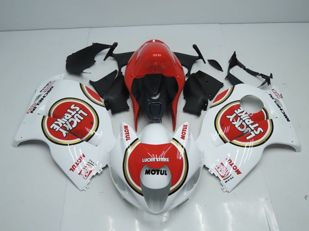 Bianco Rosso Lucky Strike Motul Carene Moto Suzuki GSXR 1300 Hayabusa 1996-2007 Bianco Rosso Lucky Strike Motul Carene Moto Suzuki GSXR 1300 Hayabusa 1996-2007