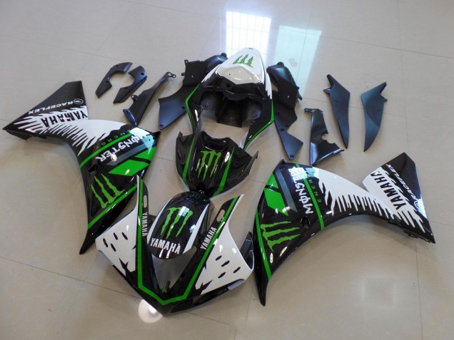 Bianco Verde Big Monster Carene Moto Yamaha R1 2012-2014 Bianco Verde Big Monster Carene Moto Yamaha R1 2012-2014