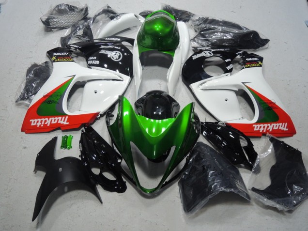 Bianco Verde Makita Carene Moto Suzuki GSXR 1300 Hayabusa 2008-2019