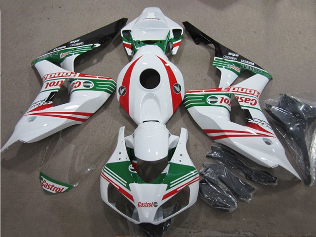 Bianco Verde Rosso Castrol Carene Moto Honda CBR 1000 RR 2006-2007 Bianco Verde Rosso Castrol Carene Moto Honda CBR 1000 RR 2006-2007