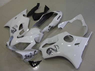 Bianco con Nero Dragon Carene Moto Honda CBR 600 F4i 2004-2007