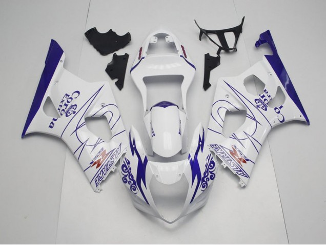 Blu Bianco Corona Carene Moto Suzuki GSXR 1000 K3 2003-2004 Blu Bianco Corona Carene Moto Suzuki GSXR 1000 K3 2003-2004