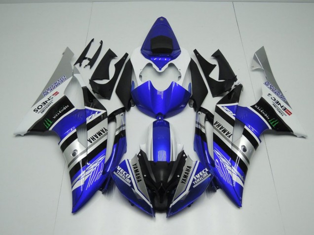 Blu Bianco ENEOS Monster Carene Moto Yamaha R6 2008-2016 Blu Bianco ENEOS Monster Carene Moto Yamaha R6 2008-2016