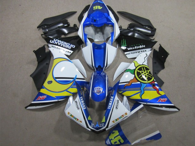 Blu Bianco Giallo 46 Carene Moto Yamaha R1 2012-2014