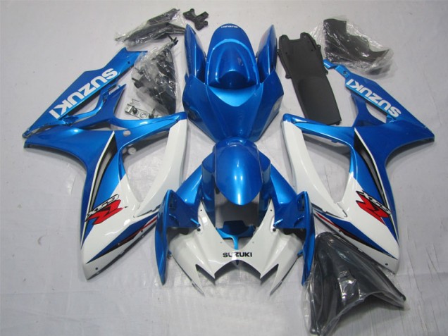Blu Bianco Kits Carene Moto Suzuki GSXR 600 K6 2006-2007 Blu Bianco Kits Carene Moto Suzuki GSXR 600 K6 2006-2007