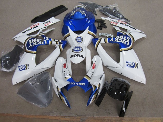 Blu Bianco Lucky Strike Motul Carene Moto Suzuki GSXR 750 K6 2006-2007 Blu Bianco Lucky Strike Motul Carene Moto Suzuki GSXR 750 K6 2006-2007