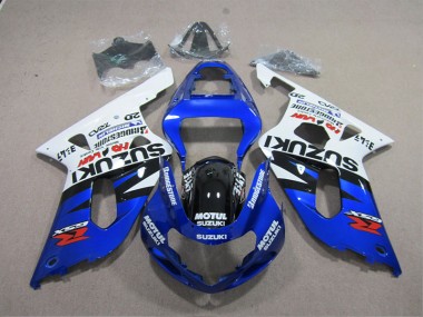 Blu Bianco Motul ABS Moto Plastica & Moto Carena Suzuki GSXR 600 K1 K2 K3 2001-2003