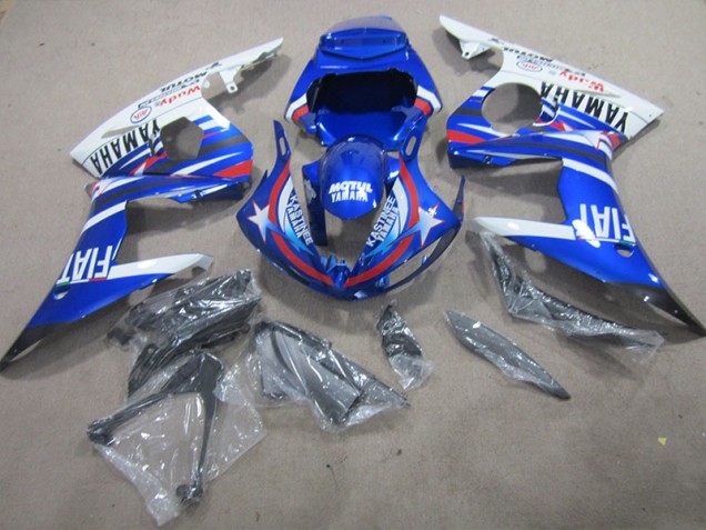 Blu Bianco Motul Fiat Kit Carenatura Moto Yamaha R6 2003-2005 Blu Bianco Motul Fiat Kit Carenatura Moto Yamaha R6 2003-2005