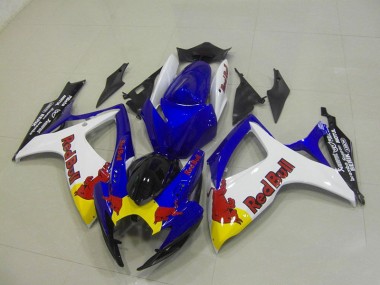 Blu Bianco Red Bull Carene Moto Suzuki GSXR 750 K6 2006-2007