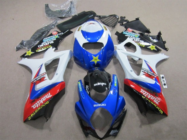 Blu Bianco Rockstar Carene Moto Suzuki GSXR 1000 K7 2007-2008 Blu Bianco Rockstar Carene Moto Suzuki GSXR 1000 K7 2007-2008