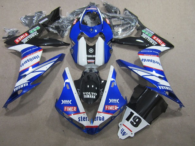 Blu Bianco Volvo Sterilgarda 19 Carene Moto Yamaha R1 2004-2006 Blu Bianco Volvo Sterilgarda 19 Carene Moto Yamaha R1 2004-2006
