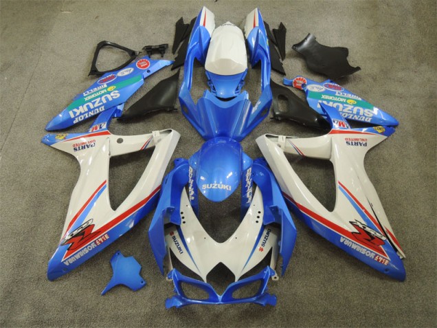 Blu Bianco con Decalcomanie Carene Moto Suzuki GSXR 600 K8 2008-2010 Blu Bianco con Decalcomanie Carene Moto Suzuki GSXR 600 K8 2008-2010