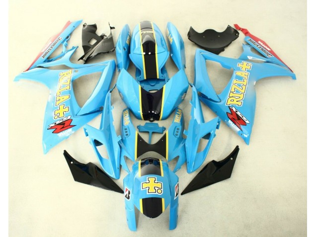 Blu Nero ABS Plastica Moto Suzuki GSXR 600 / 750 K6 2006-2007 Blu Nero ABS Plastica Moto Suzuki GSXR 600 / 750 K6 2006-2007