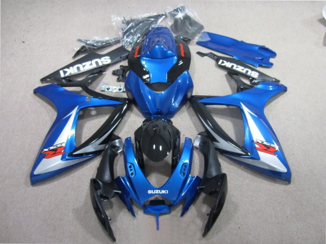 Blu Nero Bianco Carene Moto Suzuki GSXR 600 K6 2006-2007 Blu Nero Bianco Carene Moto Suzuki GSXR 600 K6 2006-2007