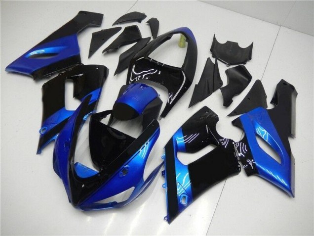 Blu Nero Kit Completo Carenatura Moto ABS Kawasaki ZX6R 2005-2006 Blu Nero Kit Completo Carenatura Moto ABS Kawasaki ZX6R 2005-2006