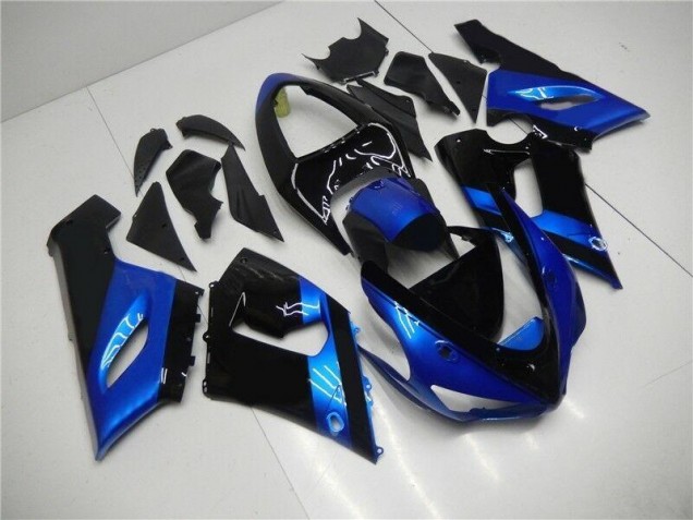 Blu Nero Kit Completo Carenatura Moto ABS Kawasaki ZX6R 2005-2006 Blu Nero Kit Completo Carenatura Moto ABS Kawasaki ZX6R 2005-2006