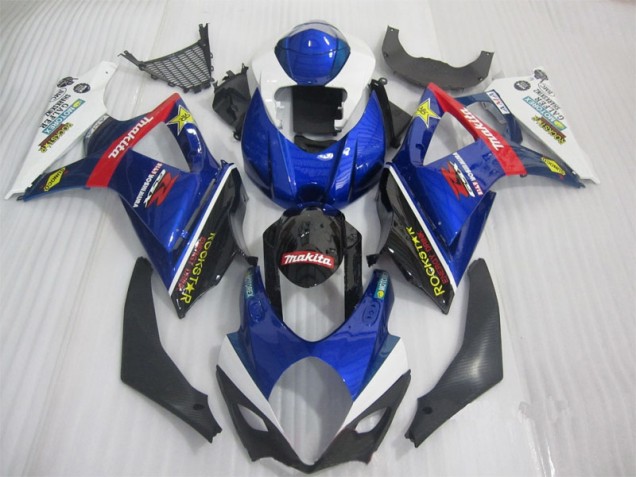 Blu Nero Rockstar Carene Moto Suzuki GSXR 1000 K7 2007-2008 Blu Nero Rockstar Carene Moto Suzuki GSXR 1000 K7 2007-2008