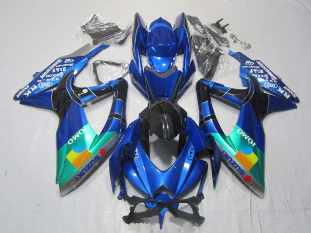 Blu Nero Verde Jomo Carene Moto Suzuki GSXR 1000 K7 2007-2008 Blu Nero Verde Jomo Carene Moto Suzuki GSXR 1000 K7 2007-2008