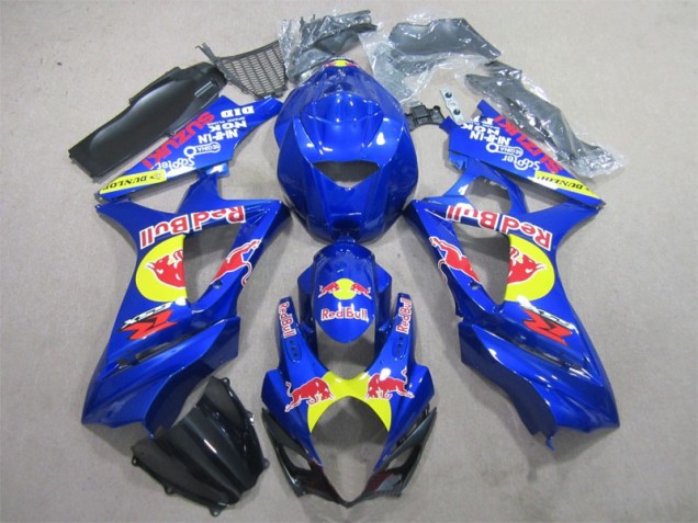 Blu Red Bull Carene Moto Suzuki GSXR 1000 K7 2007-2008 Blu Red Bull Carene Moto Suzuki GSXR 1000 K7 2007-2008