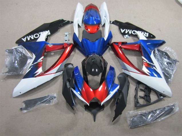 Blu Rosso Bianco Carene Moto Suzuki GSXR 600 K8 2008-2010 Blu Rosso Bianco Carene Moto Suzuki GSXR 600 K8 2008-2010